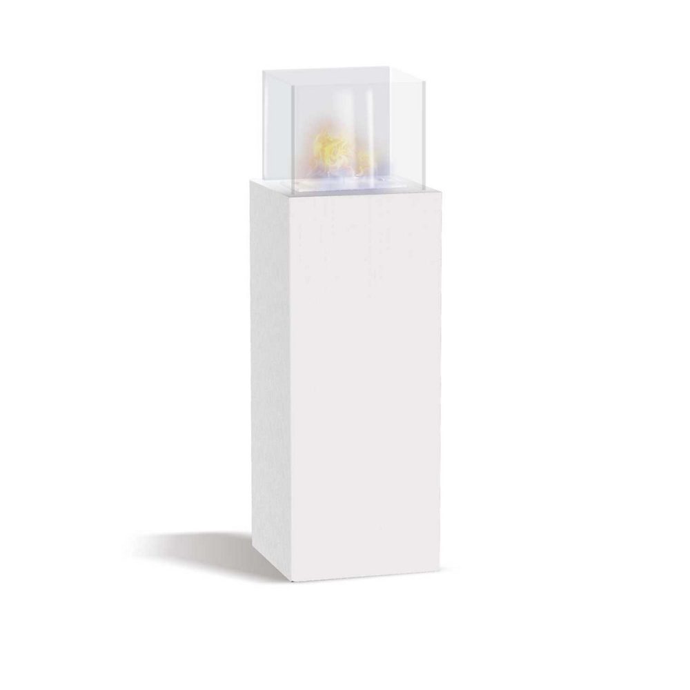 Cheminée bioéthanol sur pied Frankystar Marcantonio blanche 40 × 40 × 112 cm