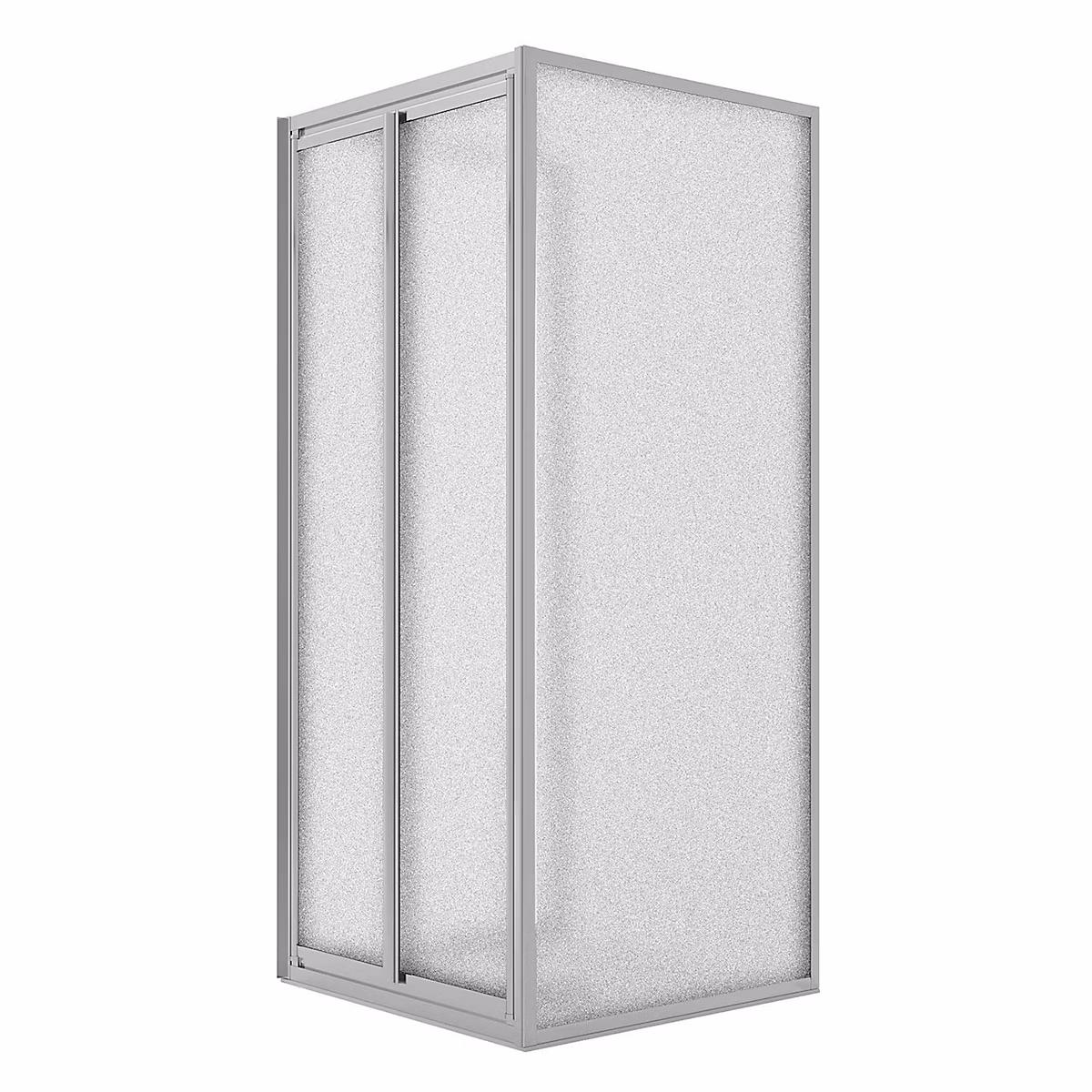 Cabine de douche 3 côtés 70 × 100 × 70CM H198 Verre Opaque 2 Fixes+Saloon 2 Pivotantes 100 mod West