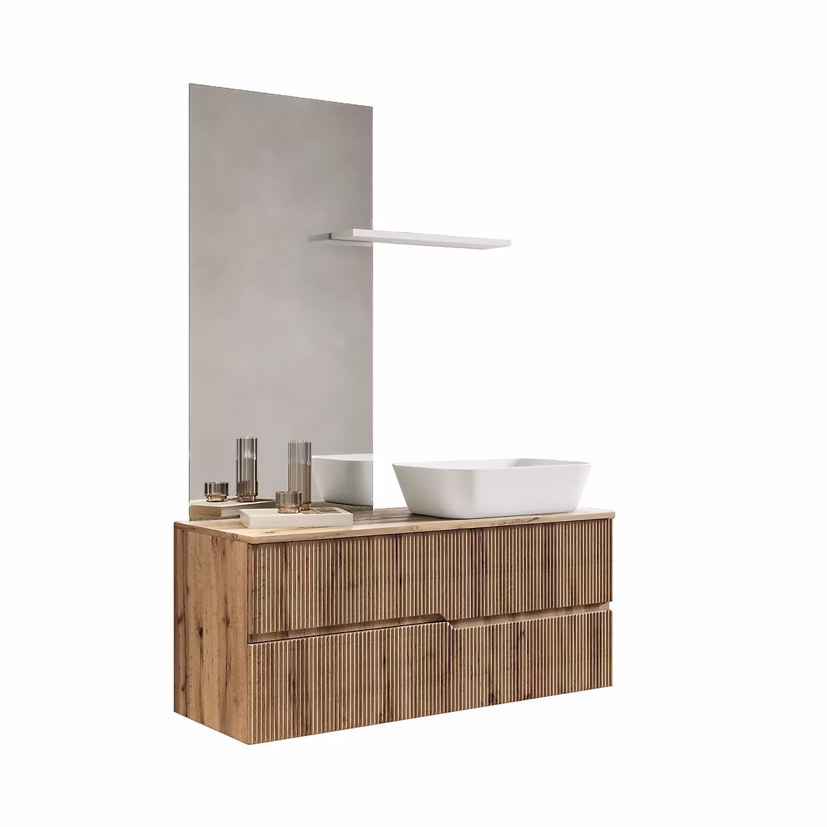 Ensemble meuble de salle de bains – Ensemble 4 pieces VENERE chène