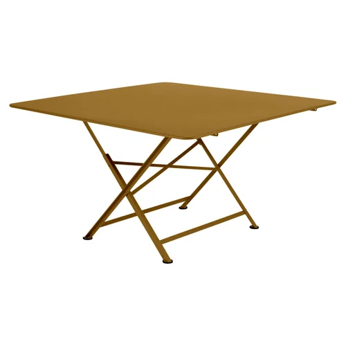 Style extérieur：Table pliante Cargo coloris marron en acier Fermob - 130 x 130 cm