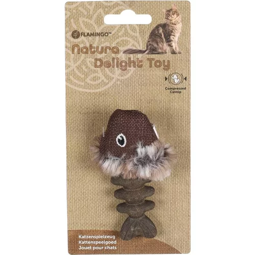 Pour mieux équiper vos extérieurs:Jouet pour chat marron Flamingo Natura Delight Catnip Poisson - 9 cm