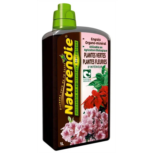 Équipement au jardin：Engrais pour plantes d’intérieur vertes et fleuries Naturendie - 1 L