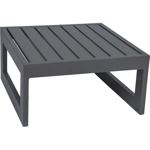 Jardin tout terrain：Table basse repose pieds coloris gris en aluminium Stern - 72 x 72 x 33 cm