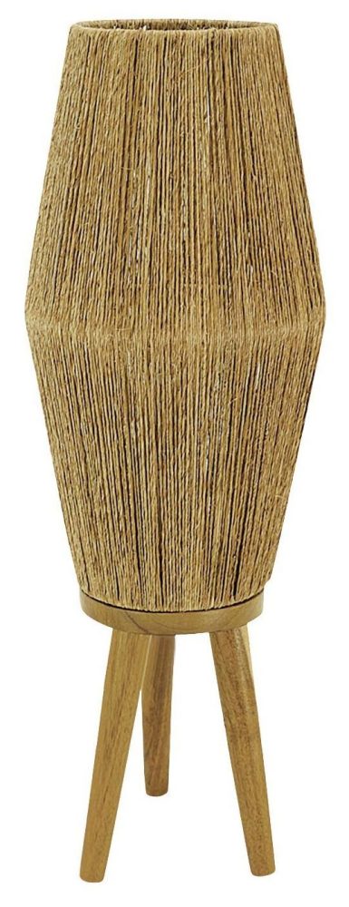 Lampe sur pied en jute et bois, vendue sans équipement électrique