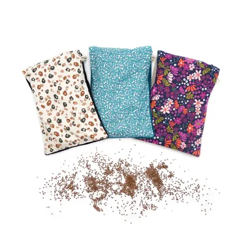 Pratique extérieur:Bouillotte avec graines de lin en coton Bio Alterosac - 20 x 30 cm