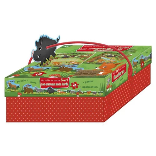 Pour vos espaces:Puzzle box 3 en 1 "Les animaux de la ferme" Artemis