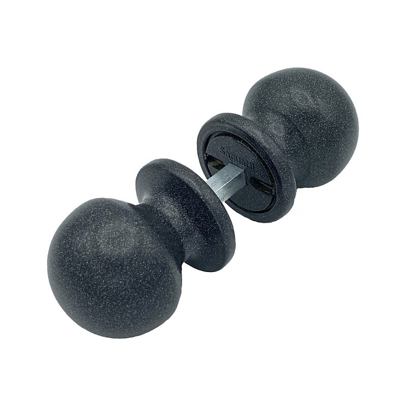 Bouton de porte rond 50 mm Hardwarexchange paire complète aluminium gris antique – Réf. TIIAQAUPT2544446419