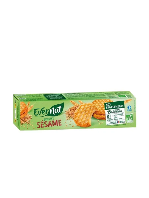 Bien pensé extérieur：Biscuits au sésame bio Evernat - 150 g