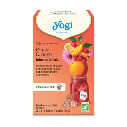 Jardin & extérieur:Infusion à froid bio fraise orange Yogi Tea - 15 sachets