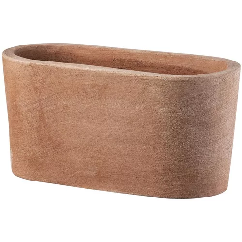 Jardin chez vous:Jardinière ovale moderne en terre cuite beige 30x15xH15 cm