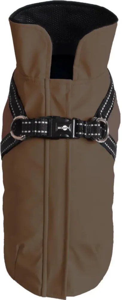 Pour votre espace vert:Manteau pour chien en néoprène coloris vert harnais intégré Bobby Tom - taille 32S