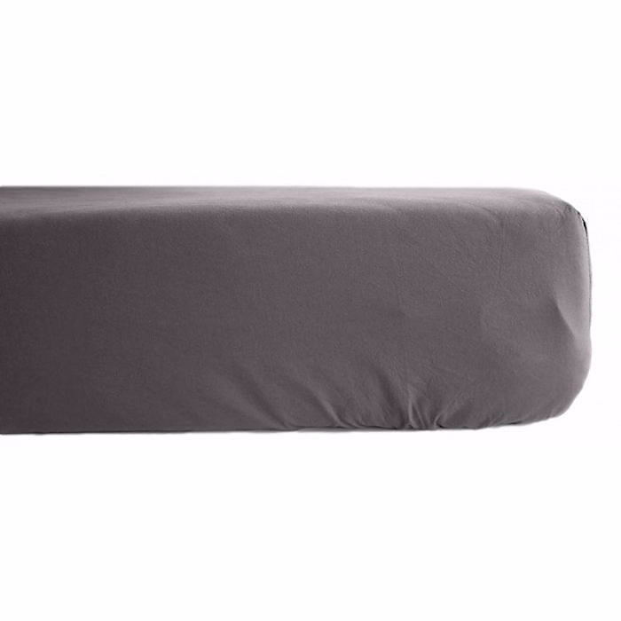Drap housse percale pur coton peigné longues fibres 80 fils/cm² avec bonnet de 35 cm Vent du sud – 80x200, Ardoise