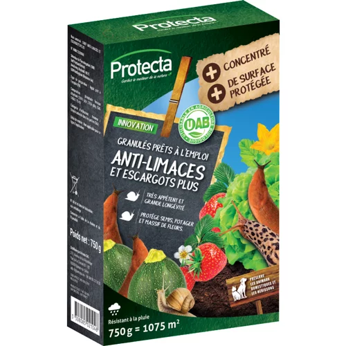 Confort pour le jardin：Granulés anti-limace prêts à l’emploi Protecta - 750 g