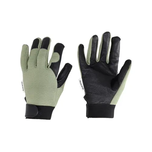Un essentiel du jardin:Gant Spring coloris vert tilleul en maille polyester et cuir Blackfox - taille 9