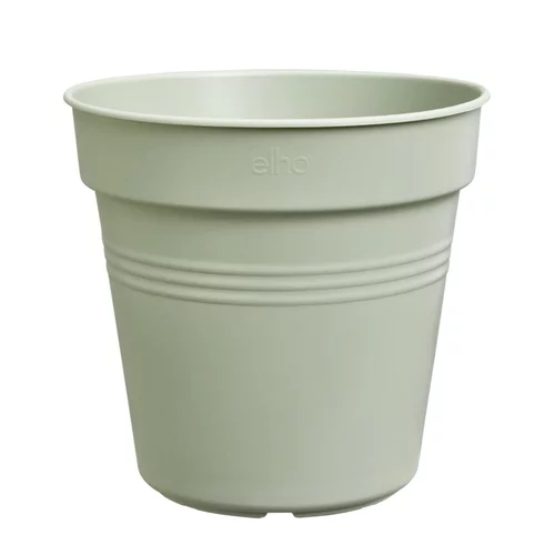 Pour l’extérieur:Pot de culture en polypropylène vert pierre Elho Green basics - Ø 17 x H 15,7 cm