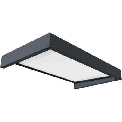 Marquise de porte en aluminium gris et polycarbonate Sophia (160 x 95 cm)