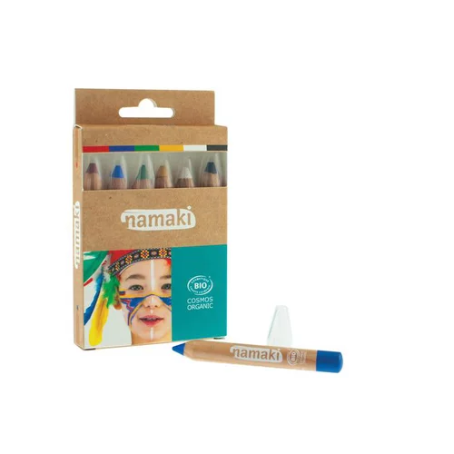 Pour un extérieur à votre image：Kit de crayons de maquillage enfants arc-en-ciel Namaki Cosmetics - 6 crayons