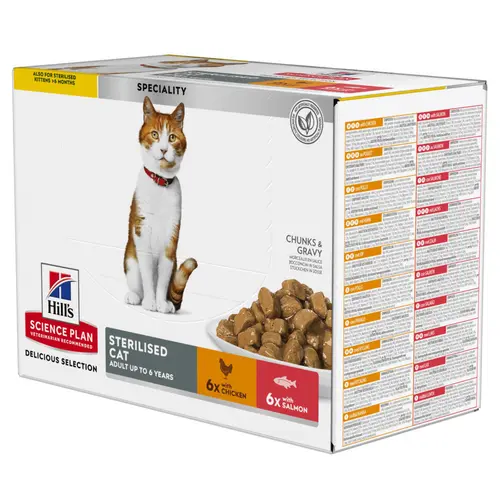 Nature au jardin:Pack de sachets pour chat stérilisé Hill’s - 12 x 85 gr