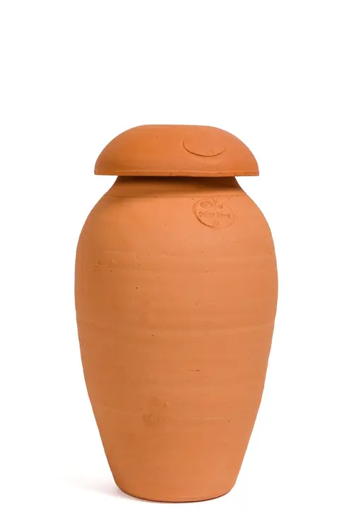 Pour votre espace vert:Ollas coloris orange en terre cuite - Poterie Jamet 6 L