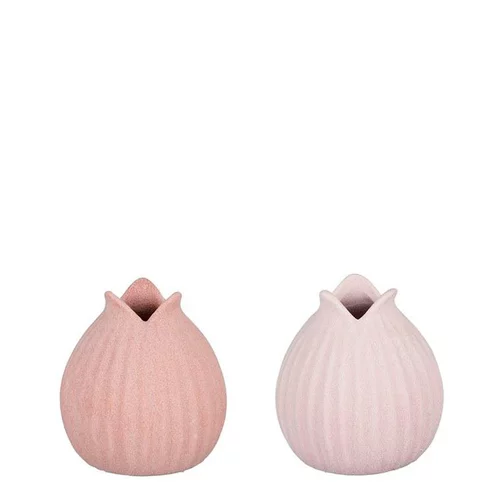 Pour un extérieur agréable：Vase coloris rose en verre - Ø 9,5 cm
