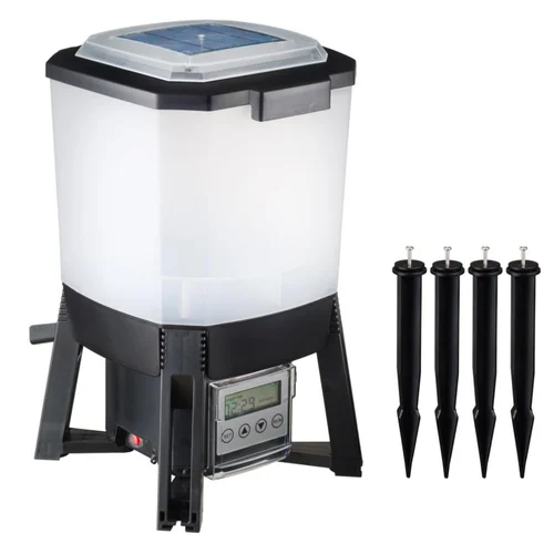 Pour un jardin bien équipé：Distributeur automatique de nourriture solaire Outside Living - 6 L
