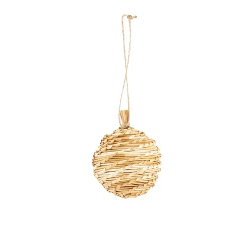 Facile au jardin：Boule beige en fibre naturelle - Ø 10 cm