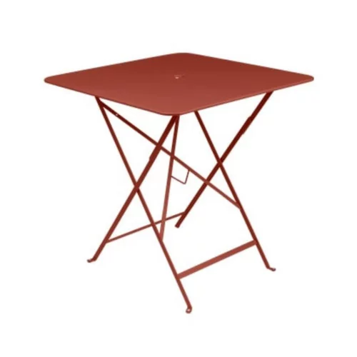 Pour faciliter le quotidien au jardin：Table pliante Bistro FERMOB ocre rouge L71xl71xh74