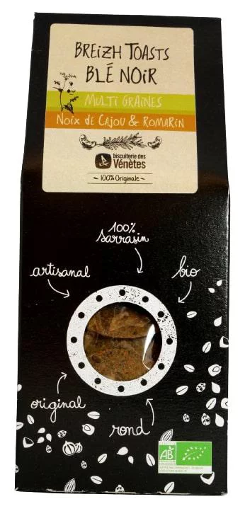 Idée extérieure：Toasts blé noir Noix de cajou romarin bio Biscuiterie Venetes - 125 g
