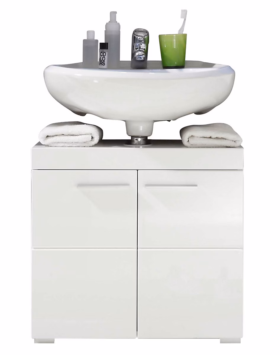 AMANDA – Meuble sous vasque mélaminé blanc. L | H | P : 60 | 56 | 34 cm