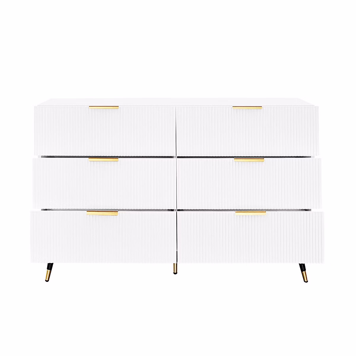Buffet élégant blanc design moderne – 6 tiroirs poignets