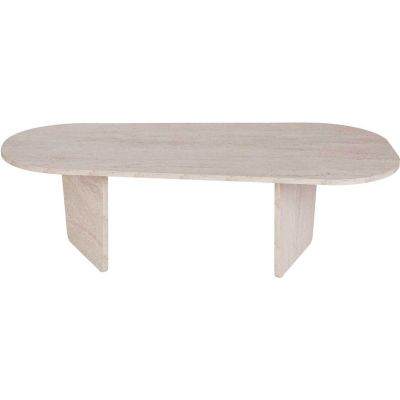 Table basse ovale en aggloméré Ovalis (Travertine)