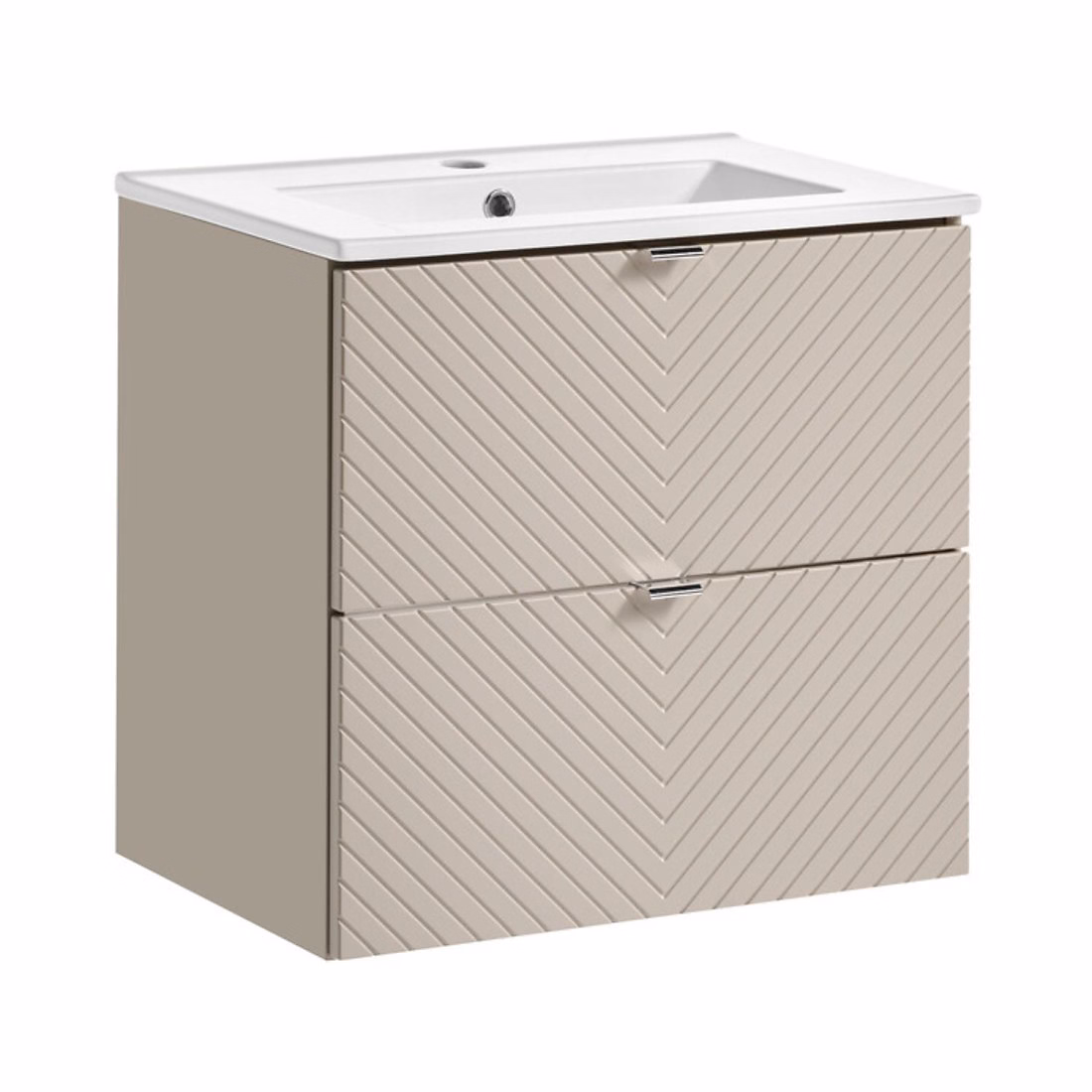 Ensemble de salle de bain AOKI : meuble sous vasque 60cm et vasque encastrée blanche – Réf. SLXQAYOGO7198372112