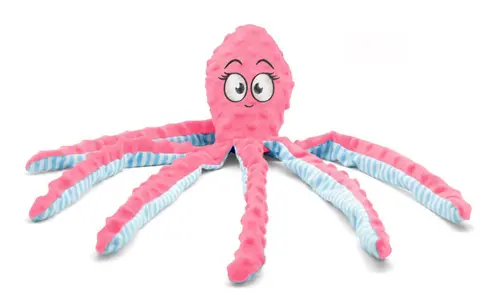Une idée pratique pour l’extérieur：Jouet pour chien coloris rose peluche pieuvre Bubimex - 45 cm