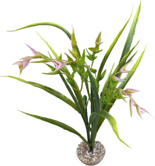 Utile au jardin:Plante artificielle pour aquarium coloris vert et rose LABEO Tillandsia PM