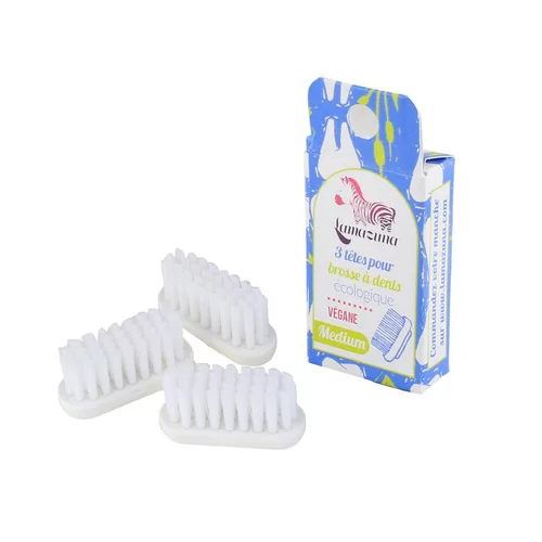 Le bon choix pour l’extérieur：Recharge de 3 têtes brosse à dents Médium bleu