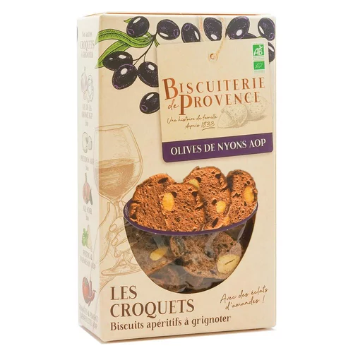Indispensable au jardin:Croquets bio aux olives de Nyons AOP Biscuiterie de Provence - 90 g