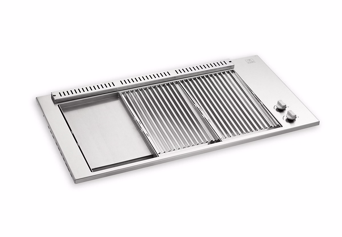 BBQ OASI 80 Grill 2/3 | Plancha 1/3 – Encastrable + couvercle