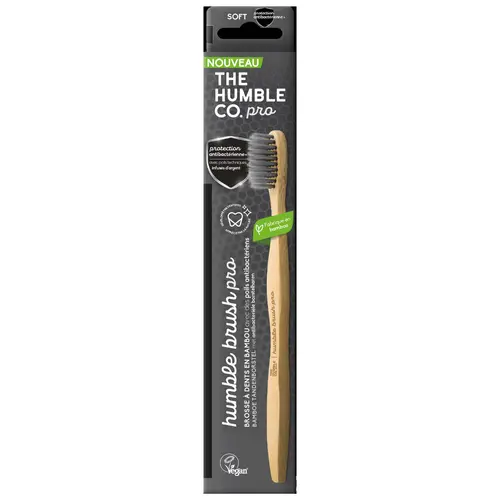 Confort pour le jardin:Brosse à dents en Bambou Pro Line soft antibactérienne the Humble Co. - Noir