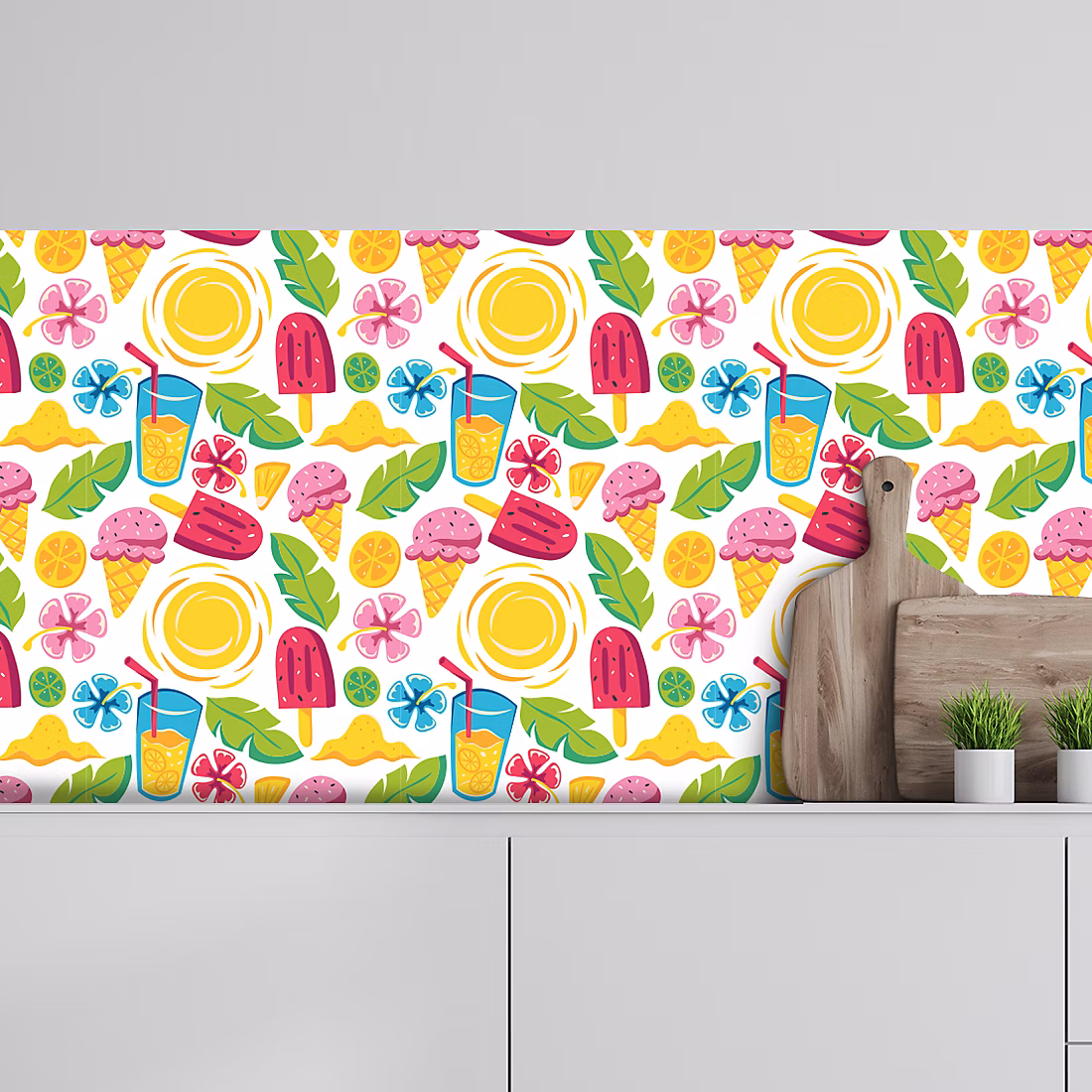 Crédence adhésive ice cream summer 50 × 100cm