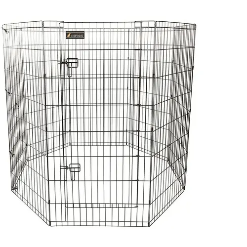 Adapté au jardin：Parc pour chien en métal noir - 121 cm