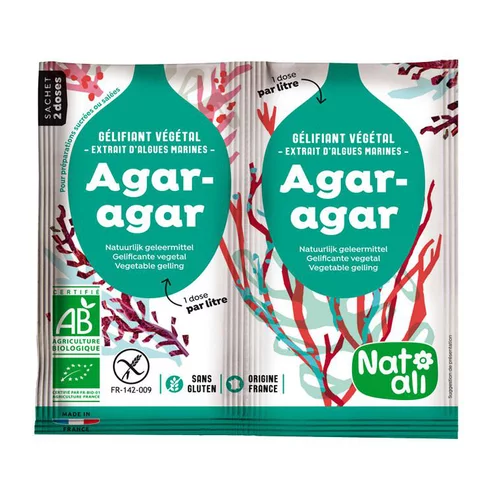 Pour un extérieur à votre image：Agar-agar bio Natali - 2 x 4 g