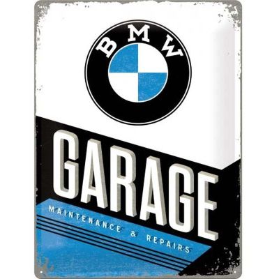 Plaque décorative en métal en relief 40 x 30 cm (BMW Garage)