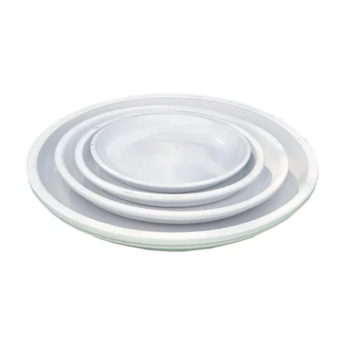Jardin à organiser:Soucoupe en grès émaillé blanc Decolines Littoral - Ø 18 cm