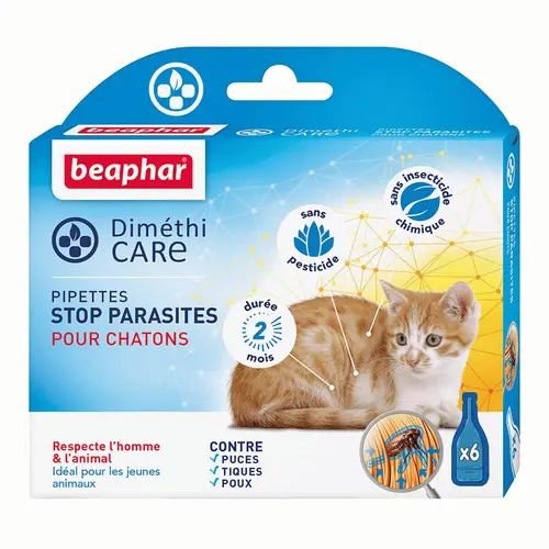 Pour tous vos besoins extérieurs:Pipettes pour chatons DiméthiCARE 6 x 0,75 ml