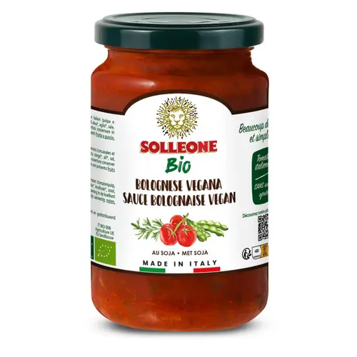 La solution pour votre jardin：Sauce bolognaise vegan au soja Solleone bio - 340 g