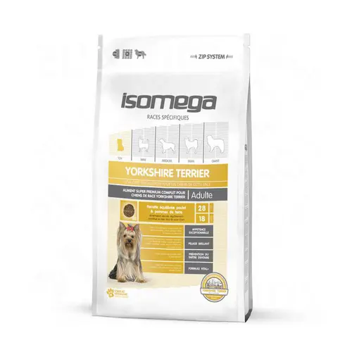 Le compagnon du jardin:Croquette pour chien adulte Yorkshire au poulet Isomega - 1,5 kg