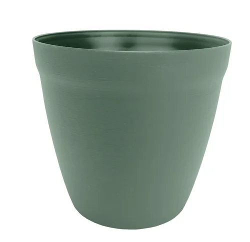Espace vert pratique：Pot rond lilo Poetic botanic® coloris vert en plastique recyclé 20,8 L - Ø 35 cm