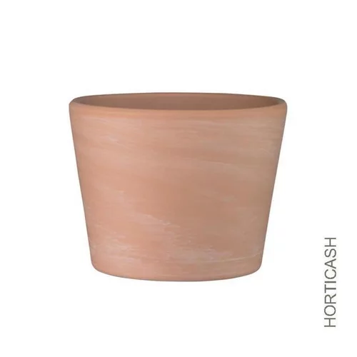 Facile à intégrer au jardin:Cache-pot nature terre cuite Ø16xH15 cm
