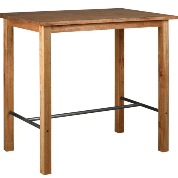 Table haute en bois mindi et métal