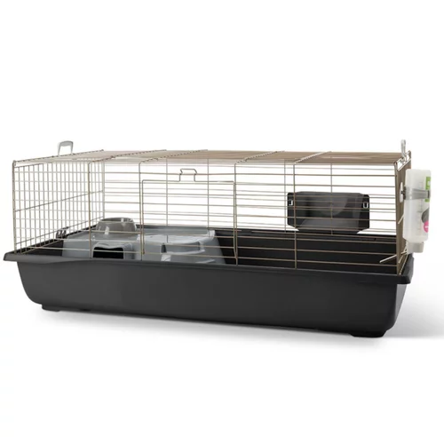 Solution simple:Cage pour lapin nain coloris gris Savic Nero 4 de luxe Happy Planet – 118 x 64,5 x 47 cm